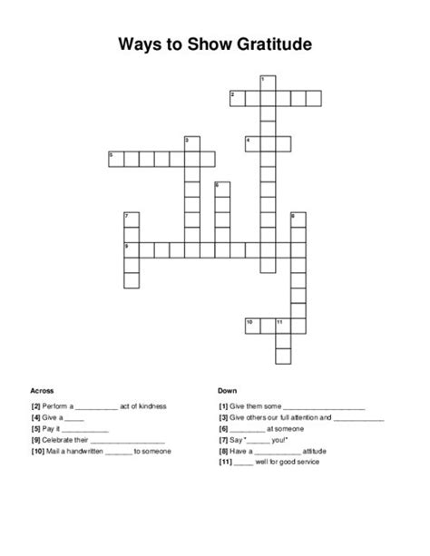 gratitude crossword clue|gratitude crossword puzzle pdf.